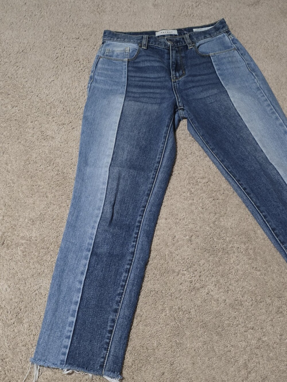 PacSun Two-Tone Blockcore Straight Leg Jeans. Size 25